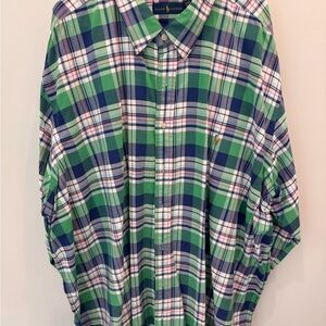 Ralph Lauren Men's Green Plaid Shirt